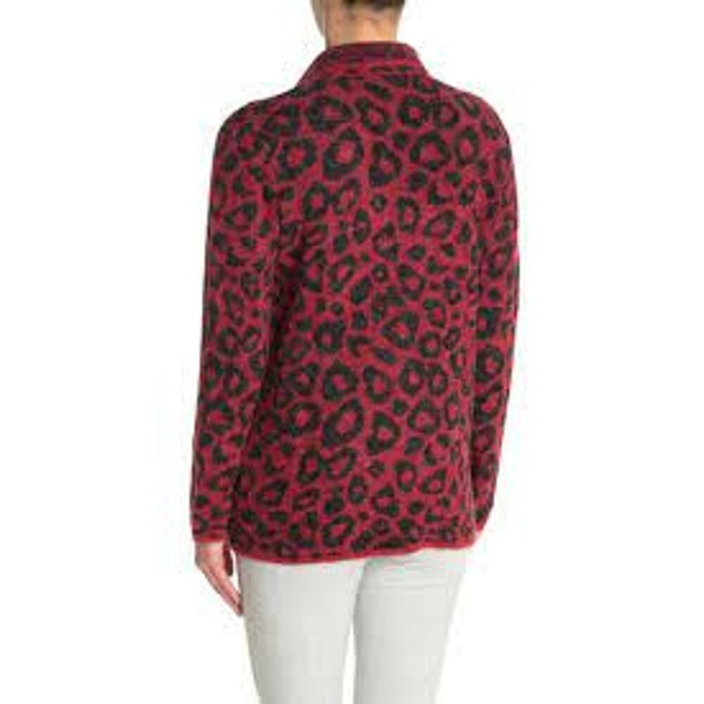 Joseph A Leopard Print Open Front Cardigan NWT Re… - image 5